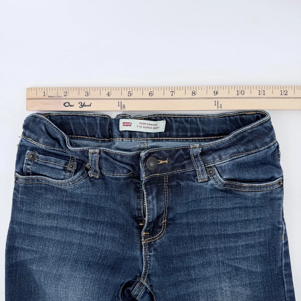 Levi's 710 Super Skinny Jeans Kids Size 10 Reg Blue Performance Stretch‎
